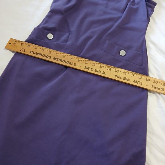 Jones of New York 4 plum fully lined sheath accent hip pockets buttons cap slv - Picture 12 of 12